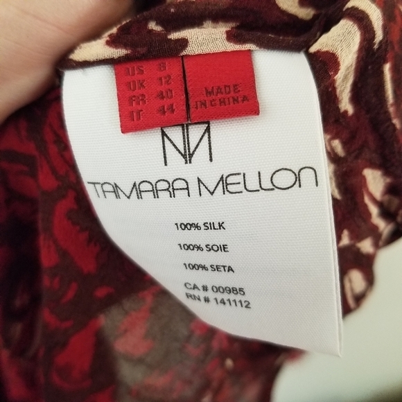 Tamara Mellon Silk Blouse Dolman Sleeve Casual Cover Size 8 - Picture 6 of 8